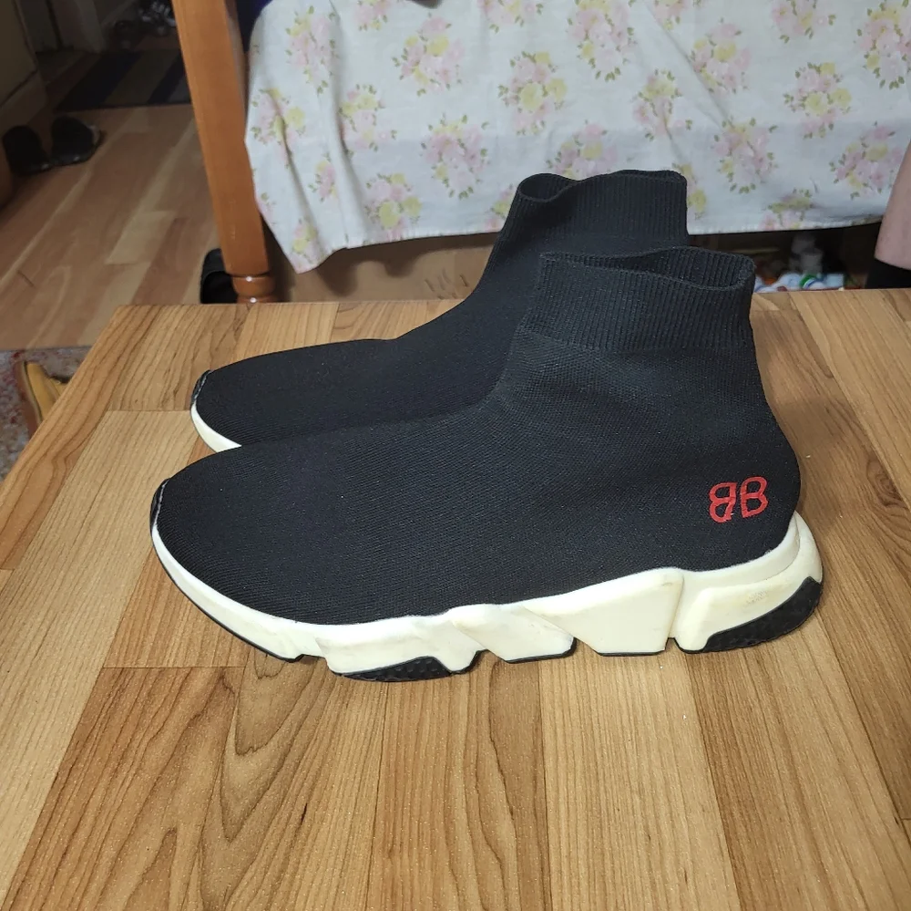 Balenciaga Grey Knit Speed Trainer Sneakers Size 45 - Picture 2 of 12